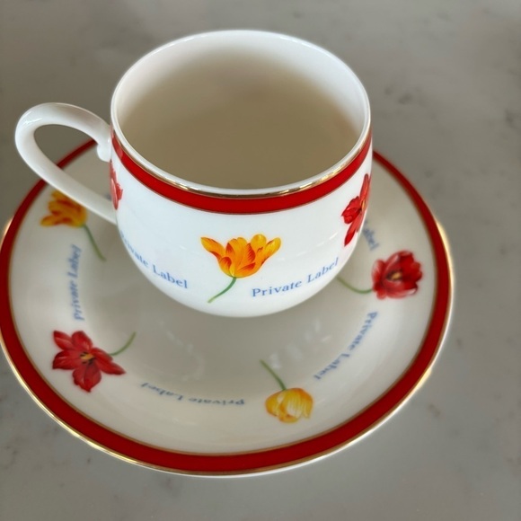 Private Label Flower Tea Cup And Saucer Set of 2 - Picture 2 of 14